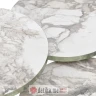 INART SET STOLOVA 3/1 METAL/MELAMINE BIJELI MARBLE LOOK Φ35Χ54