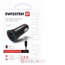Swissten Car charger 2.4A power 2x USB, cable USB-C