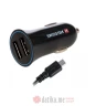 Swissten Car charger 2.4A power 2x USB, cable USB-C
