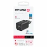 Swissten Travel Charger GaN 1x USB-C 45W PD + 1x USB-A 18W QC Black в Черногории