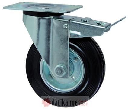MAURER Točak gumeni okretni sa kočnicom 125mm