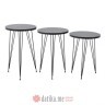 INART SET TRI STOLA METAL/MELAMINE CRNI MARBLE Φ35Χ57