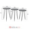 INART SET TRI STOLA METAL/MELAMINE CRNI MARBLE Φ35Χ57