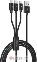 Devia cable 3in1 Gracious EC048 USB - Lightning + USB-C + MicroUSB 1,2 m 3A black 