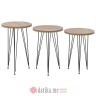 INART SET TRI STOLA METAL/MELAMIN ORAH/CRNO Φ35Χ57