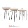 INART SET TRI STOLA METAL/MELAMIN ORAH/CRNO Φ35Χ57