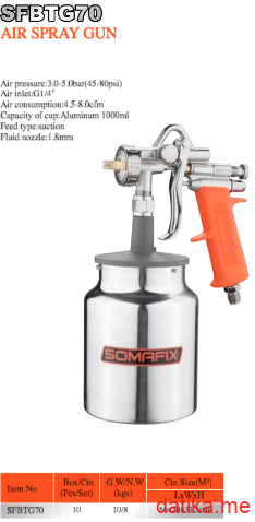 Somafix SFBTG70 Pištolj za lakiranje pneumatski 1,8mm 1000gr 