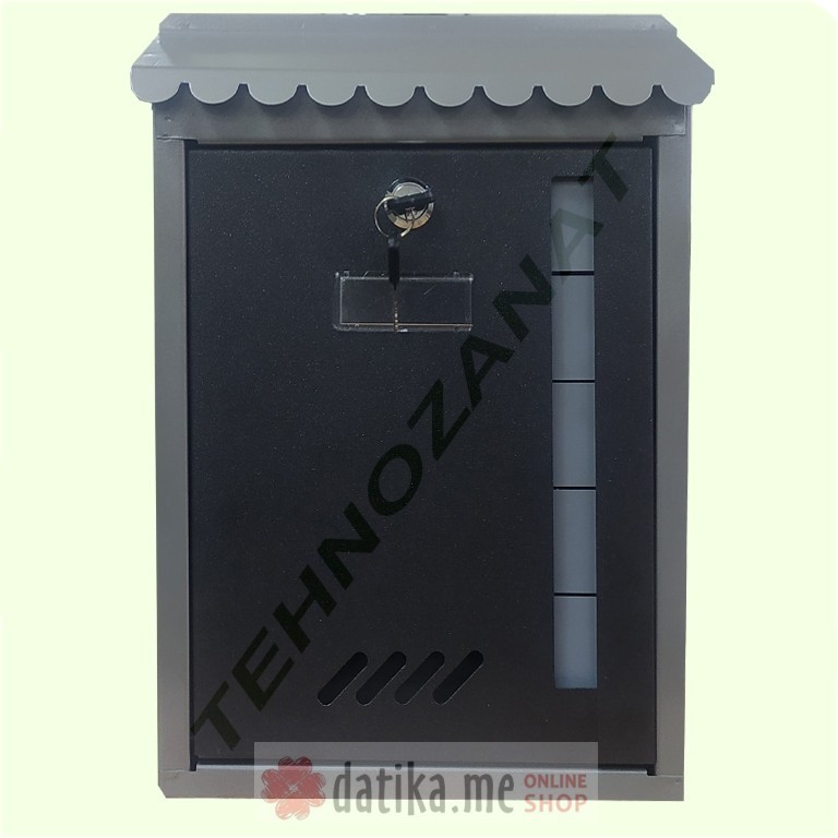 TEHNOZANAT Poštansko sanduče 360x245x70mm Tip 11 crno/sivo