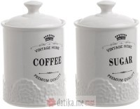 INART SET ZA KAFU I SECER PORCELAN BIJELI 10X16cm