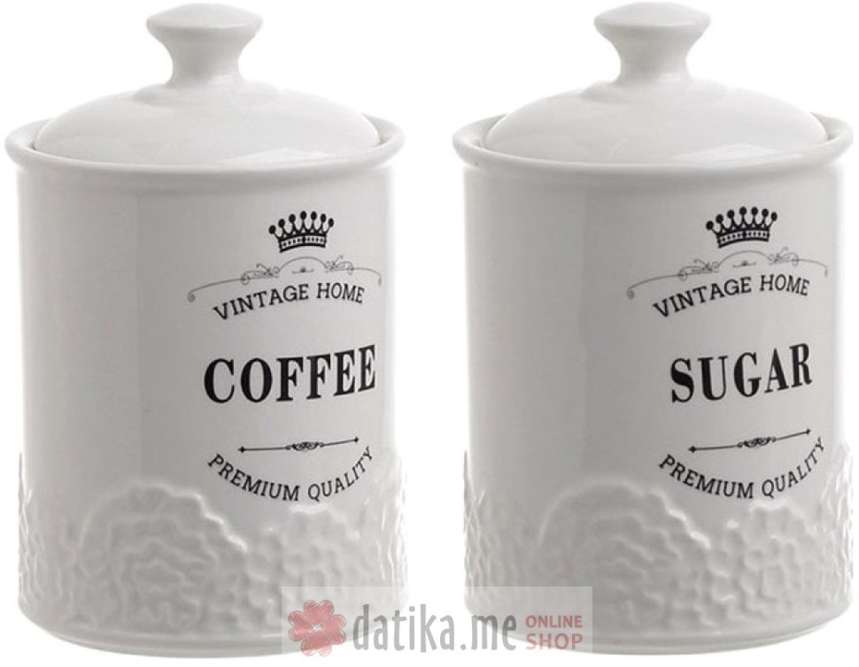 INART SET ZA KAFU I SECER PORCELAN BIJELI 10X16cm