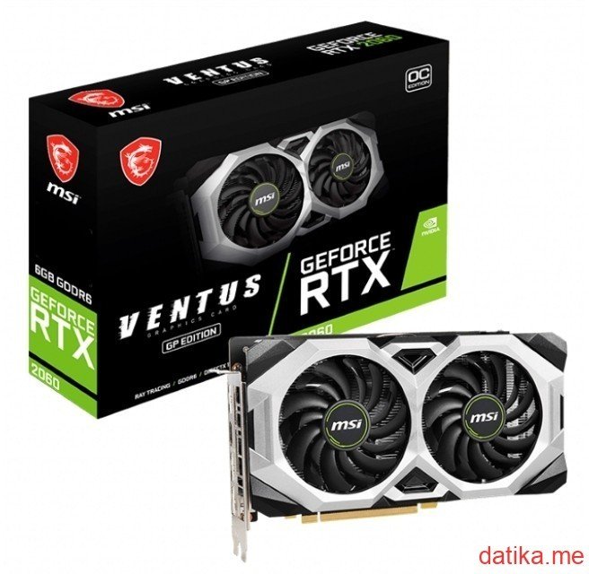 MSI nVidia GeForce RTX 2060 6GB GDDR6 192-bit, RTX 2060 VENTUS GP OC в Черногории