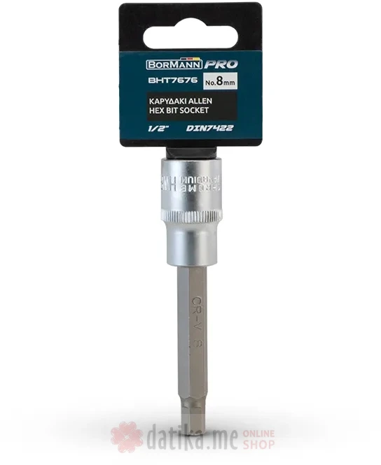Ključ nasadni prihvat 1/2" CRV HEX-Imbus 8mm Bormann BHT7676