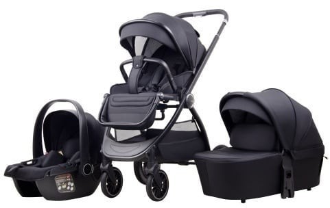 LA MAMA TRIO kolica za bebe 3u1 - black LA MAMA TRIO kolica za bebe 3u1 - black