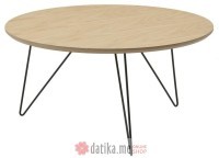 INART STO DRVO/METAL COFFEE TABLE NATURAL/BLACK Φ60Χ35