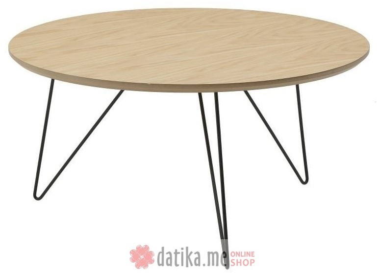 INART STO DRVO/METAL COFFEE TABLE NATURAL/BLACK Φ60Χ35