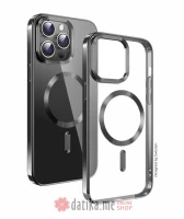 Swissten Case clear jelly MagStick metallic, for iPhone 16 Plus Black