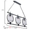 INART LUSTER LUMINAIRE W/3 BLACK 90X17X31/80 cm