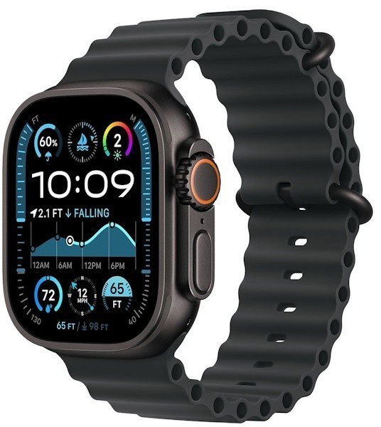 APPLE Watch Ultra2 v2 Cellular 49mm Black Titanium Case with Black Ocean Band (mx4p3se/a) в Черногории