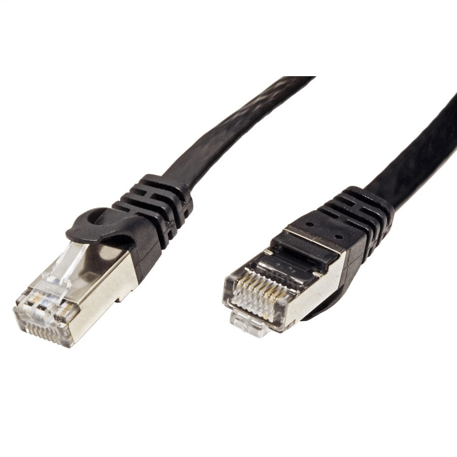 Rotronic Value patch cable, Cat. 6, F/UTP, black, 1.0m, flat в Черногории