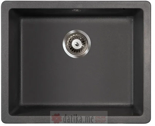 Metalac granitna podgradna sudopera Quadro U 50 crna 570x470 Ø90