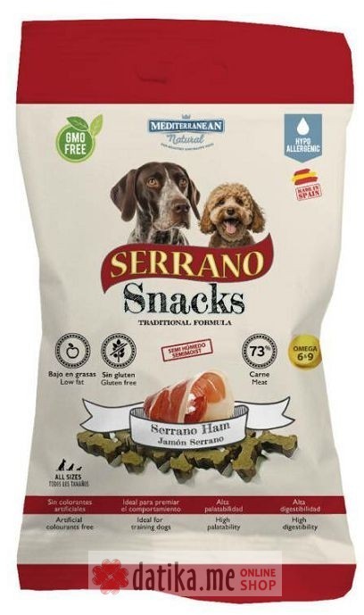 Mediterranean SERRANO SNACK DOG PRSUTA 12X100GR.