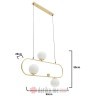 INART LUSTER LUMINAIRE W/3 ZLATNO/BIJELI 90Χ20Χ55/110
