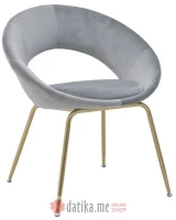 INART STOLICA METAL/VELVET CHAIR GOLD/GREY 69Χ60Χ76/47