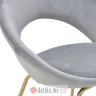 INART STOLICA METAL/VELVET CHAIR GOLD/GREY 69Χ60Χ76/47