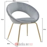 INART STOLICA METAL/VELVET CHAIR GOLD/GREY 69Χ60Χ76/47