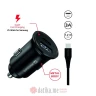 Swissten Car charger for Samsung fast charging 25W + data cable USB-C/USB-C 1.2 M, black
