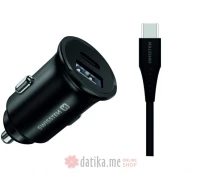 Swissten Car charger for Samsung fast charging 25W + data cable USB-C/USB-C 1.2 M, black