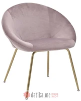 INART STOLICA METAL/VELVET CHAIR GOLD/PINK 62X71X75/45
