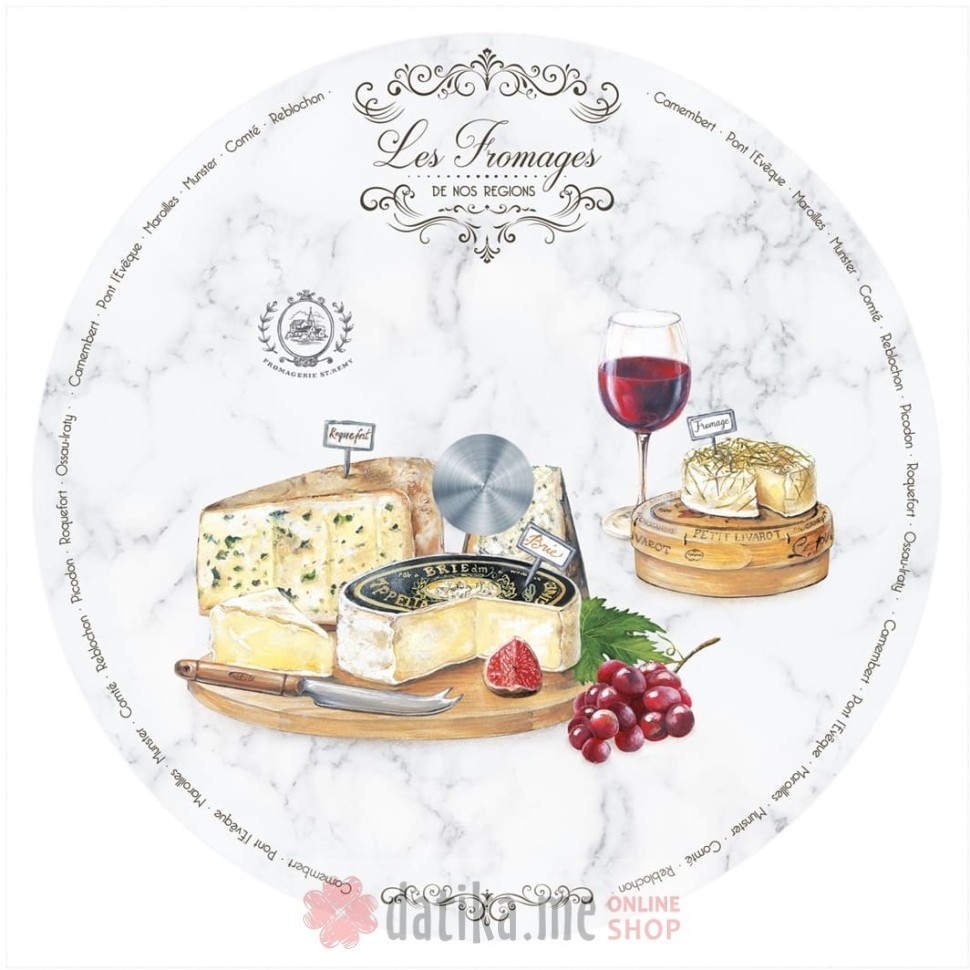 EASY LIFE DASKA ZA POSLUZIVANJE STAKLO 32cm LES FROMAGES