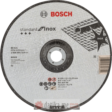 Bosch WA36R Standard ispupcena Rezna ploca za inox 230x1.9mm 