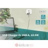 Digitus DA-10061 USB Charger 2x USB-A, 15.5W