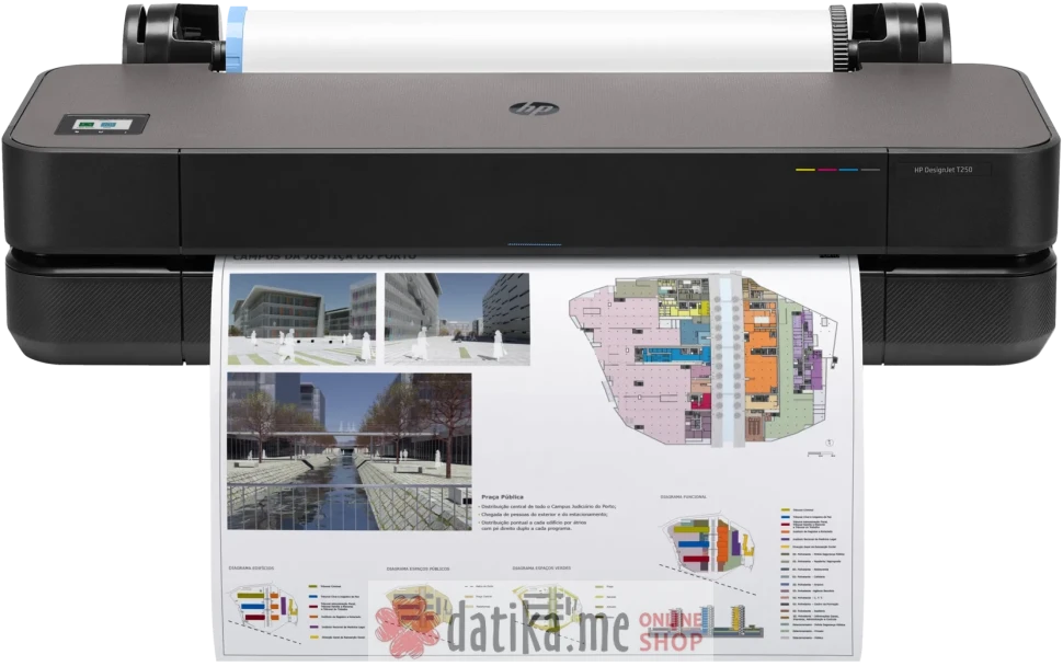 HP DesignJet T250 Large Format Compact Wireless Plotter Printer - 24", with Mobile Printing (5HB06A)