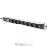 Digitus DN-95401 1U Aluminum PDU, 19" rackmountable, 8x safety outlet 16A, 4000W, 250VAC 50/60Hz