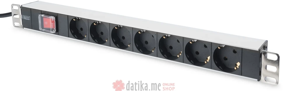 Digitus DN-95401 1U Aluminum PDU, 19" rackmountable, 8x safety outlet 16A, 4000W, 250VAC 50/60Hz