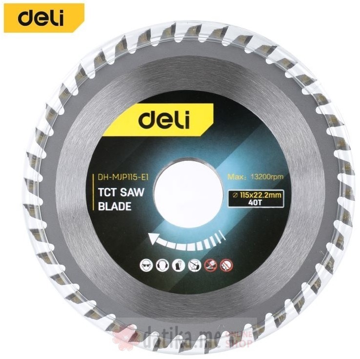 List kružne testere za drvo DELI 40z 115x22,2mm 
