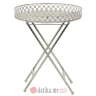 INART STO METAL TRAY TABLE W/MIRROR SILVER Φ48Χ56