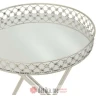 INART STO METAL TRAY TABLE W/MIRROR SILVER Φ48Χ56