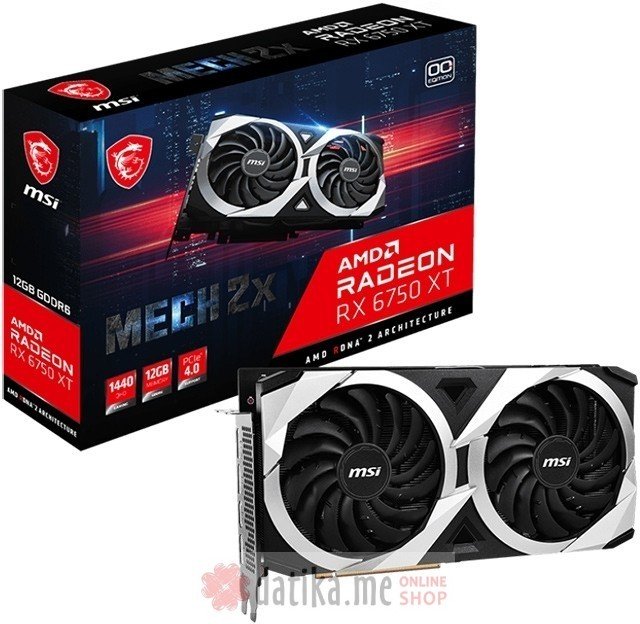 MSI AMD Radeon RX 6750 12GB 192bit, RX 6750 XT MECH 2X 12G OC в Черногории