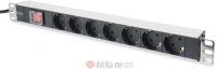 Digitus DN-95402 1U Aluminum PDU, 19" rackmountable, 7x safety outlet 16A, 4000W, 250VAC 50/60Hz, switch