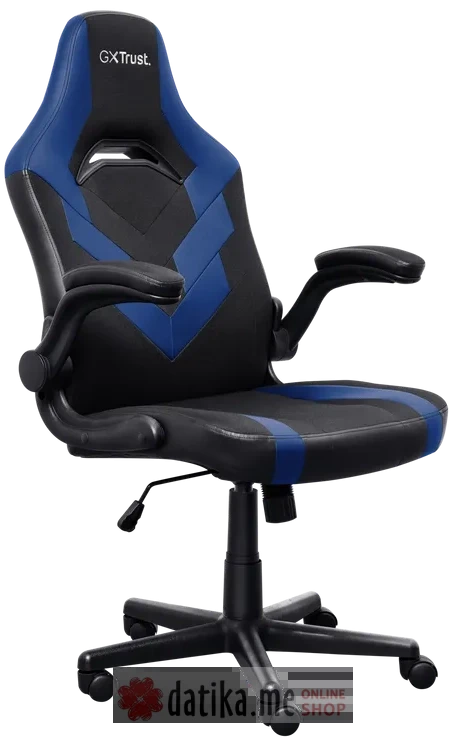 TRUST GXT 703B Riye Comfortable adjustable gaming chair,flip-up armrests,Max weight 140kg,Blue