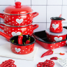 Metalac dzezva HOMEMADE WITH LOVE CRVENI za 4 kafe
