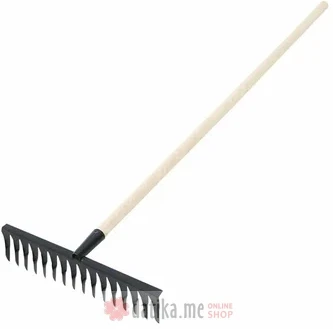 PAPILLON Grabulja metalna 16 zuba sa drvenim držalom 150cm