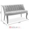 PAKKETO DVOSJED Loreta pakoworld velvet gray-charcoal 123x65x73cm