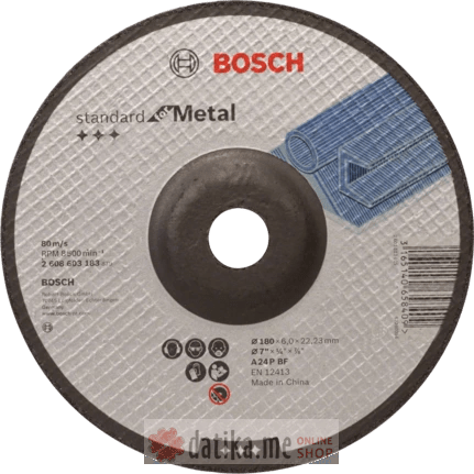 Bosch A24P Standard ispupcena Brusna ploca za metal 180x6mm 