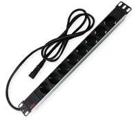 ROLINE 19" PDU for Cabinets, 2300W, 8x IEC320 C14 M, Aluminium, 2m