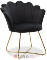 PAKKETO FOTELJA Evi pakoworld velvet in black color 73x62x87cm